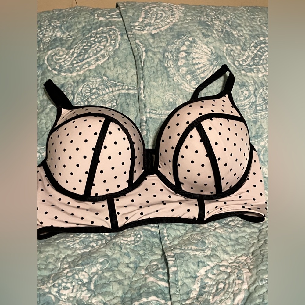 Torrid Black and White Polka dot Bustier 40DD